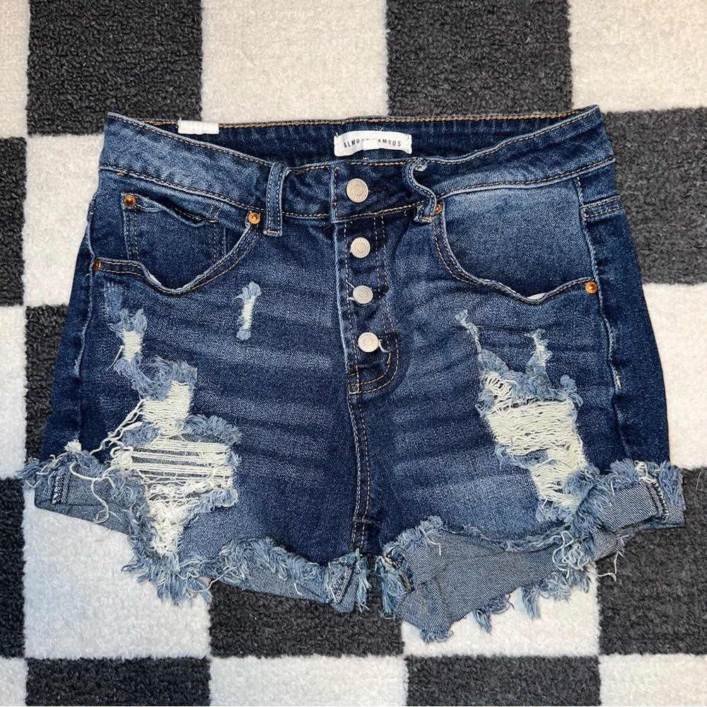 Almost Famous - Distressed Blue Jean Shorts